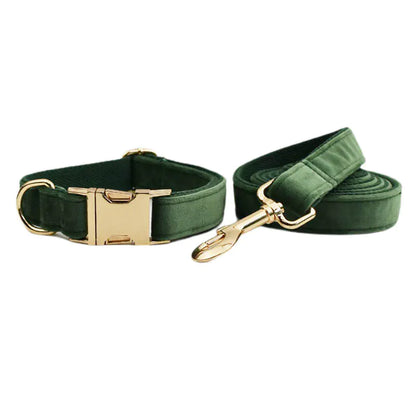 Velvet Pet Collar with Traction Rope