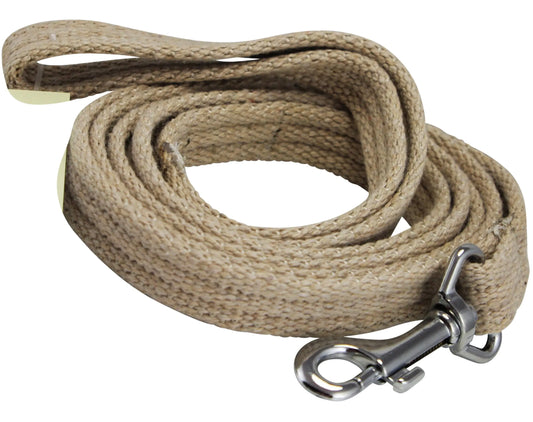 Dog Leash 4.5ft Long Cotton Web for Training Beige 4 Sizes (Small: 5/8" Wide)