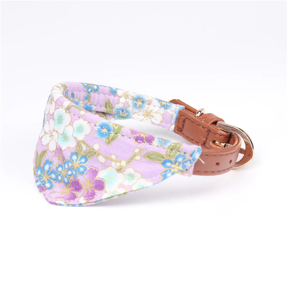 Japanese Style Triangular Pet Collar with Towel