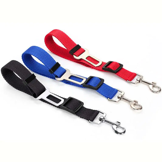 Generic 3 Pcs Adjustable Pet Dog Cat Safety Leash Car Vehicle Seat Belt Harness Seatbelt Universal Pet Safety Belt Blue